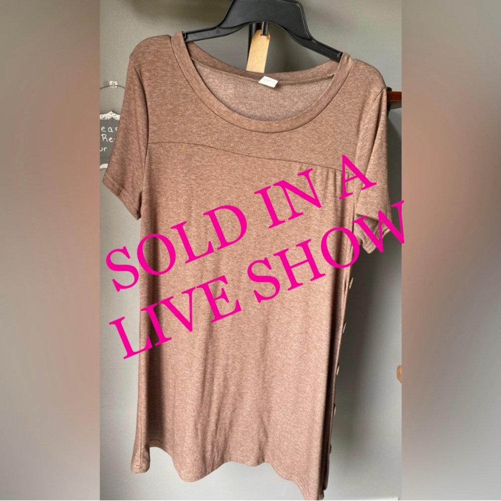 GenJun Short Sleeve Lightweight Dress with Button Details